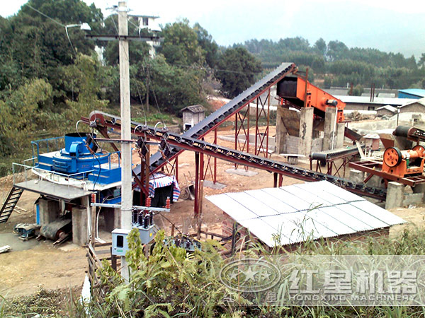 礦用制砂機生產線現場