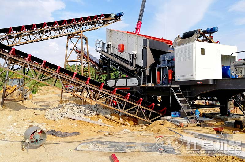 輪胎式砂石生產線現場實拍 輪胎式砂石生產線現場實拍