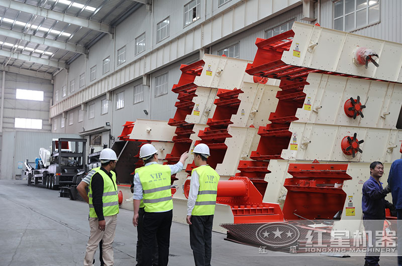 印度用戶來紅星廠區考察圓振動篩