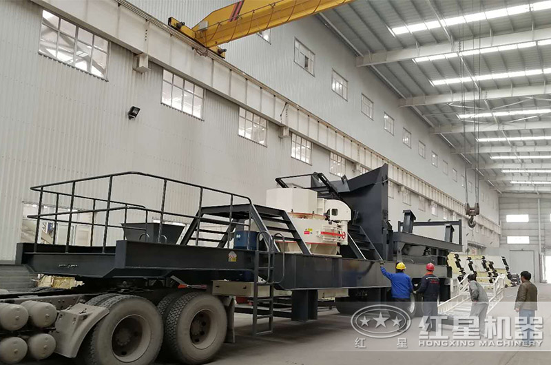 輪胎移動VSI制沙機裝車發貨現場