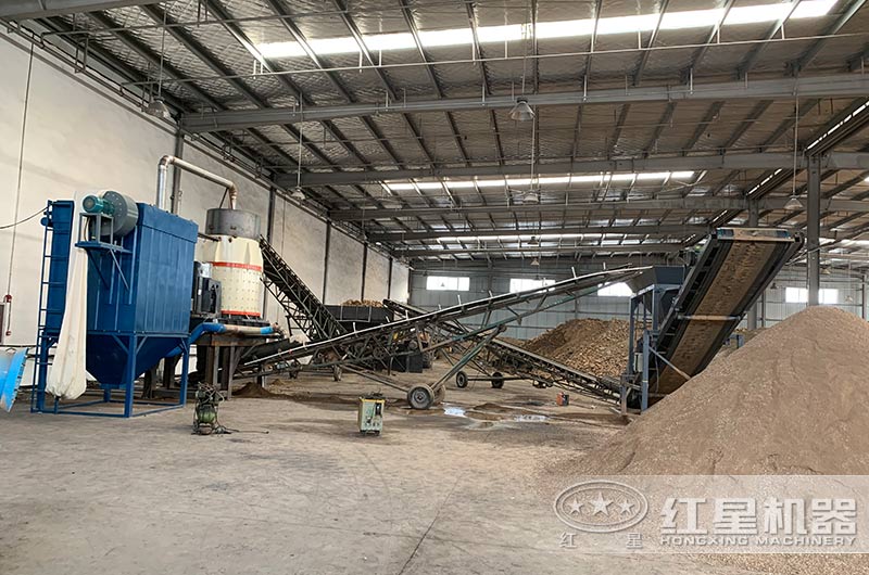 復合板錘制沙機環保加工現場