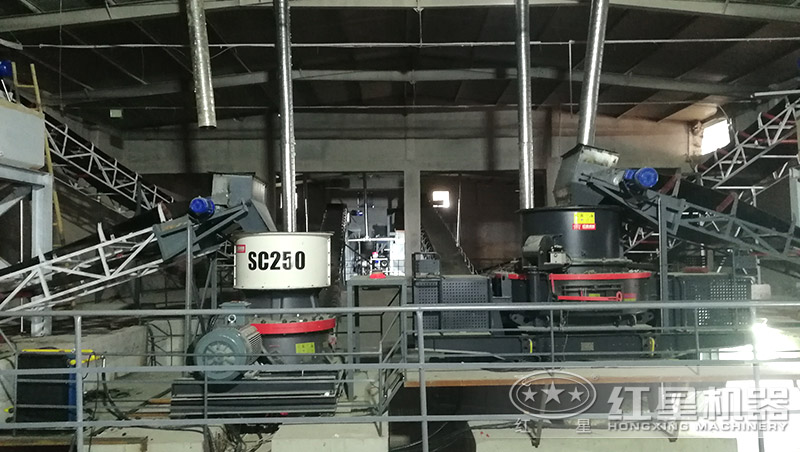 鄂破+圓錐破+沖擊制砂機配置的生產線 鄂破+圓錐破+沖擊制砂機配置的生產線